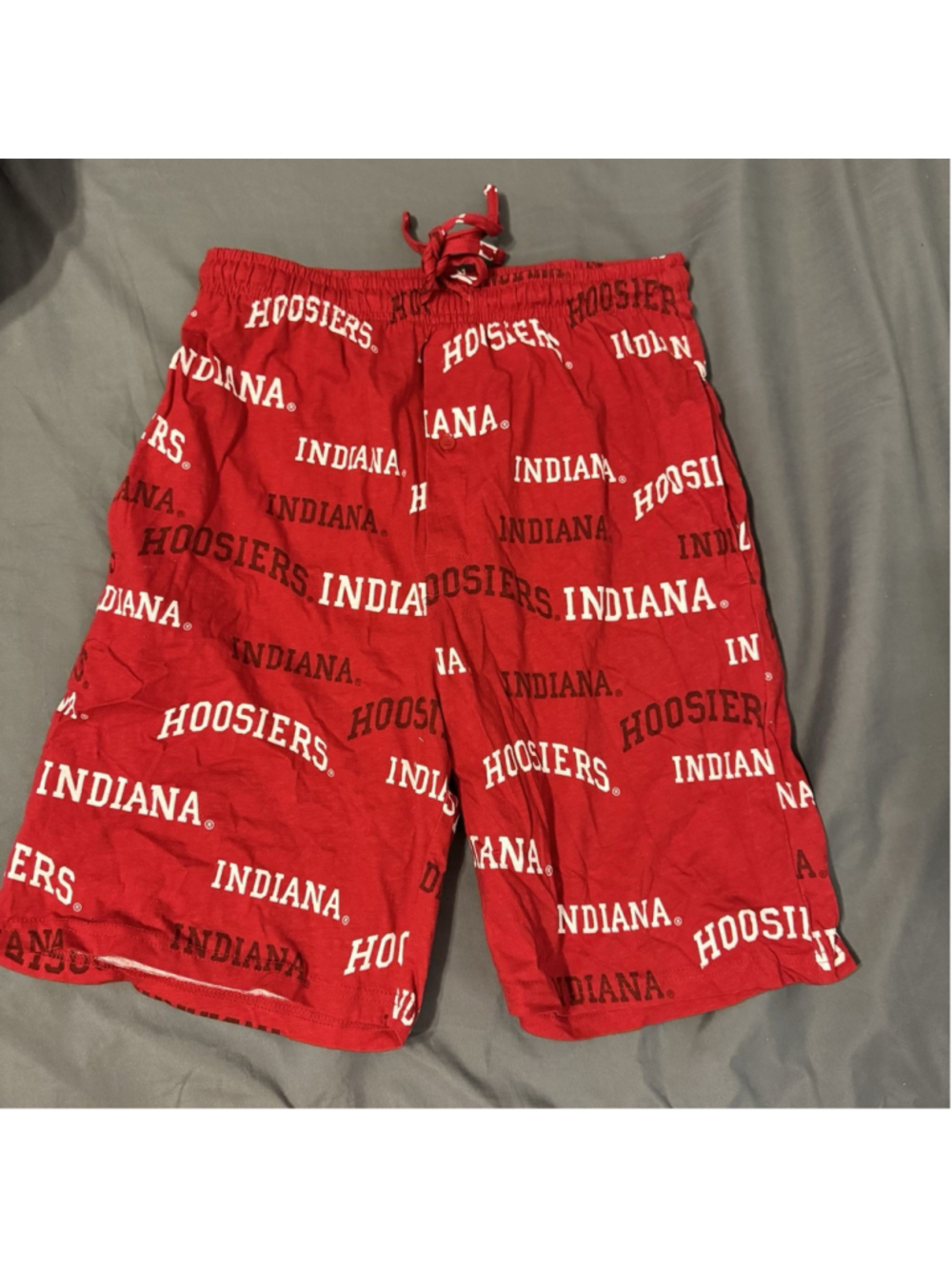 Indiana Hoosiers IU Red All Over Print Pajama Shorts Men's Small